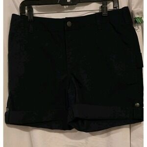 Carhartt Work Shorts Womens Size 12  Navy Blue Rugged Flex  W/ Elastic Waist